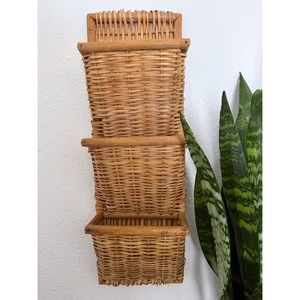 Vintage Rattan Wall Basket